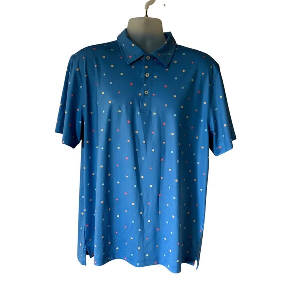 Chubbies The Pollen Count Performance Polo In Blue Size LARGE - Picture 1 of 4